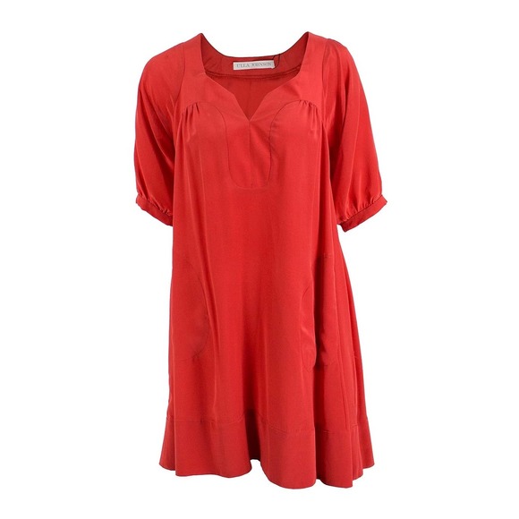 NWOT ULLA JOHNSON Silk Short Sleeve Shift Dress size 2 $488